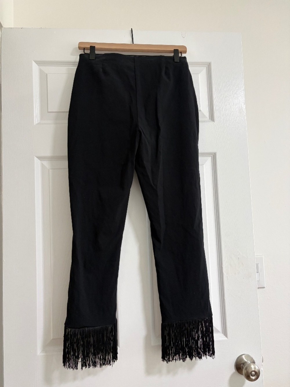 INC Black Stretchy Capri Pants with Fringe